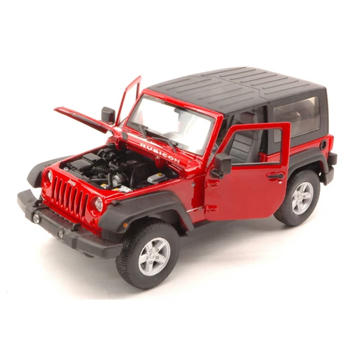 JEEP WRANGLER RUBICON 2007 SOFT TOP RED 1:24 Welly Auto Stradali Modellino Nuovo - Immagine 3 di 3