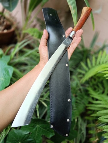 Handmade Cutting Parang Camping knife 12” Plow disc steel forged,Rosewood&Sheath - Picture 4 of 20
