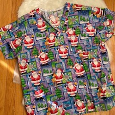Christmas Themed Women's Scrub Top