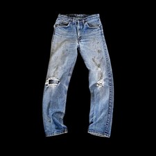 Vintage 1970s Women  s Faded Levi  s Orange Tab Jeans Sz 27x30 Thrashed