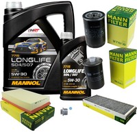 Mann Inspektionspaket 6L Mannol Longlife 504/507 5W-30 FüR Audi Coupe 2.0 2.6