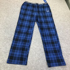 Nautica Pants Mens Medium Blue Plaid RestLuxe Soft Pajama Sleepwear Lounge KP607