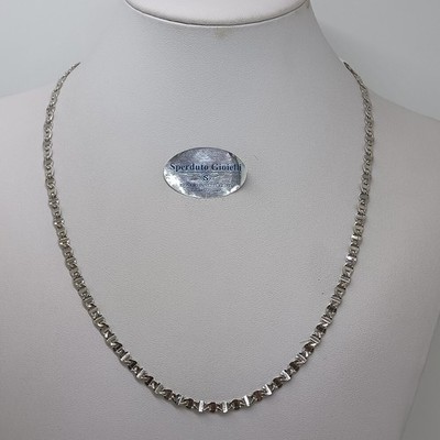 HERREN - DAMEN UNISEX STRICKKETTE KETTE AUS 18KT WEISSGOLD 7,5 GR. (8185)