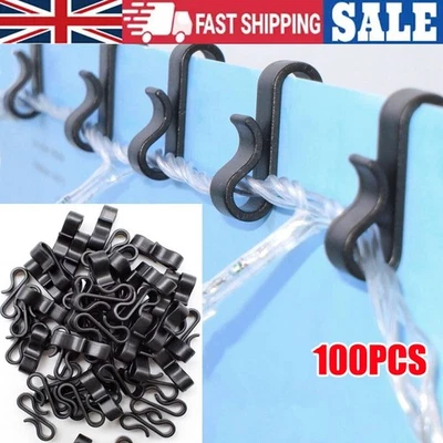 100PCS Gutter Hanging Hooks "S" Clips for Christmas String Lights Outdoor