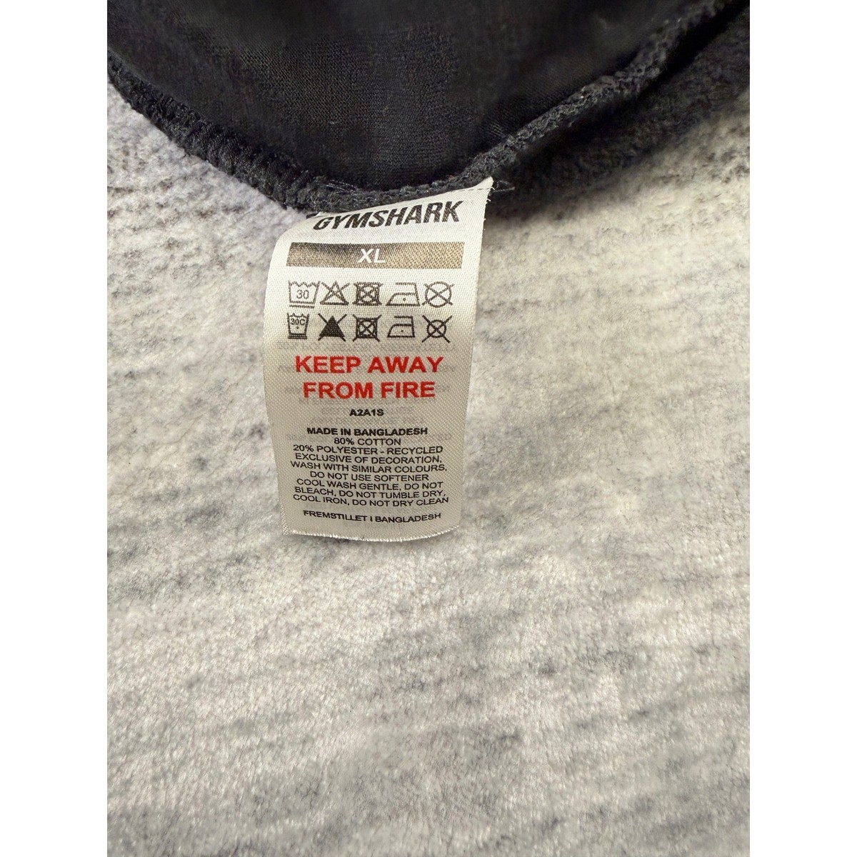 Gymshark Mens XL Black Crest Sweat Shorts Cotton Blend Fleece Drawstring A2A1S View 4