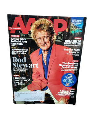 AARP Magazine 2025 Rod Stewart~Greatest Moments of Past 65 Yrs~Build Arms