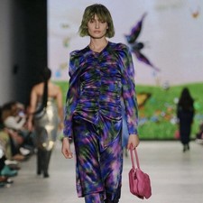 NEW! Ganni Dress EU 36 / AU 8 / US 4 Watercolour Simply Purple Silk BNWT RRP$945