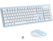 Wireless Keyboard Mouse Combo 2.4GHz USB Receiver Full-Size PC Mac Laptop