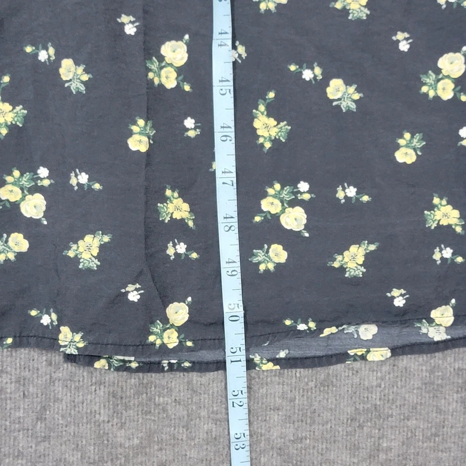 H&M Maxi Dress Womens XL Black Floral Cottagecore Farmhouse Peasant Prairie - Image 4 of 4