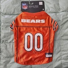 PETS FIRST Chicago Bears NFL Licensed Orange Dog Jersey Shirt Brand New Medium