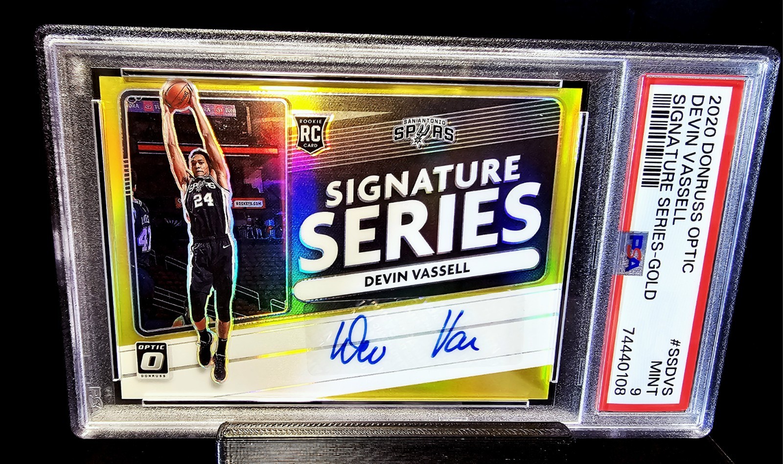 2020 Donruss Optic DEVIN VASSELL Signature Series Gold /10 (RC) PSA 9 POP 2