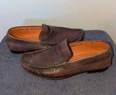 Santoni Italy Leather Penny Loafer Dress Shoes Brown Men\'s Size US 10 Driving‎ Santoni - Easy Brown Leather Loafer | Mitchell Stores main image 4