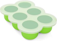 6x3oz Baby Food Freezer Tray with Clip on Lid Bright Green  Leakproof Freezer