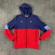 Puma BMW Motorsport Hooded Full Zip Hoodie Color Block Jacket, Men's Size Small