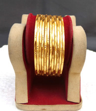 STUNNING 12PC SOUTH INDIAN GOLD PLATED BRIDAL FASHION BANGLE BRACELET SET 2.4
