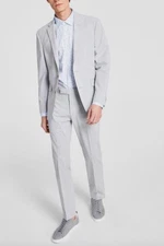 Kenneth Cole Slim Stretch Silver Suit 38 S / 31 x 32 NEW $395 COKK2FBZ0010