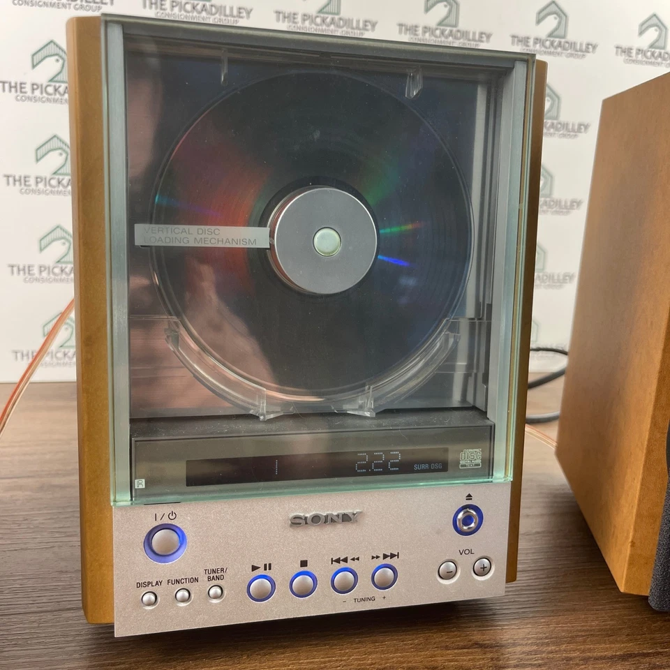 Sony Vertical Loading CD Player System Speakers HCD-EX1 TESTED & WORKS NO REMOTE - Image 2 of 4