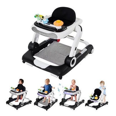 LAUJIA 5-in-1 Baby Walker Wheels, Baby Walkers Boys Girls 6-18 Months, Foldable