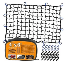 Truck Cargo Net Expands to 8' x 12' with 4"x4" Mesh Grid Super Duty 4’x6’