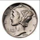 1944 Mercury Dime Blast White Solid Gem BU++, Full Bands #6022
