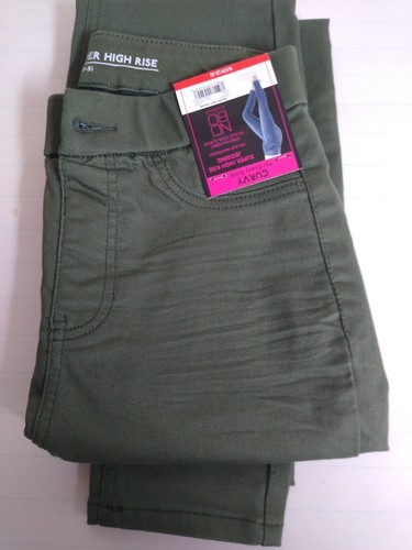 Curvy for Every Body Girls Jeans Small (3-5) Super High Rise Jegging Green Color - Picture 2 of 3