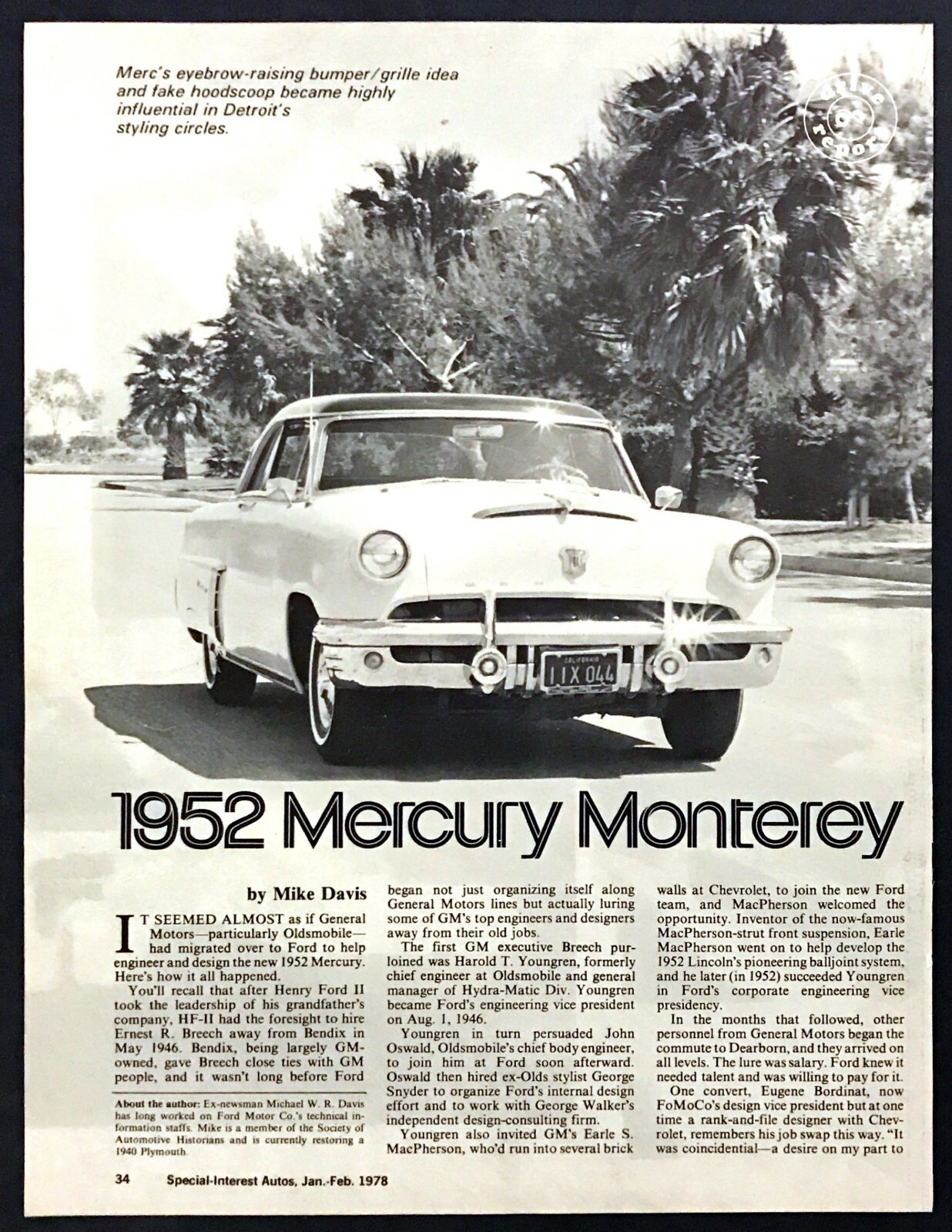 1952 Mercury Monterey 2-door Hardtop Road Test Technical Data Review  Article | eBay