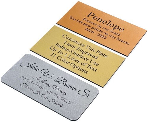 Custom Engraved Plate 2x4, 2x6, 3x6 Memorial Plate Pet Memorial Recognition