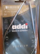 New Addi Premium Metal   Circular Knitting Needles 16" Length Size 5.5mm