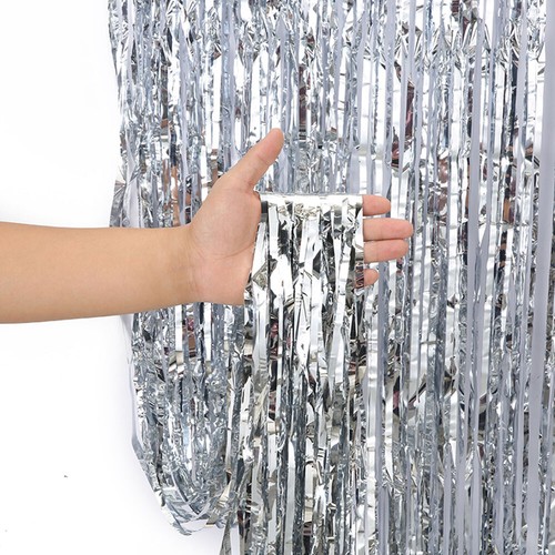 Tinsel Tassels Curtain Metallic Foil Backdrop board Wall Decor Party Birthday - Picture 8 of 31