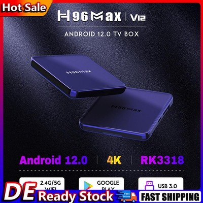 H96 Max V12 Android TV Set-Top-Box Media Player Receiver Kostenlose Internetsuch