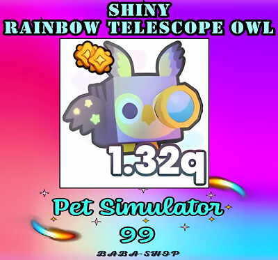 Shiny Rainbow Telescope Owl - Fantasy World - Pet Simulator 99 - PS99 Sim - Fast