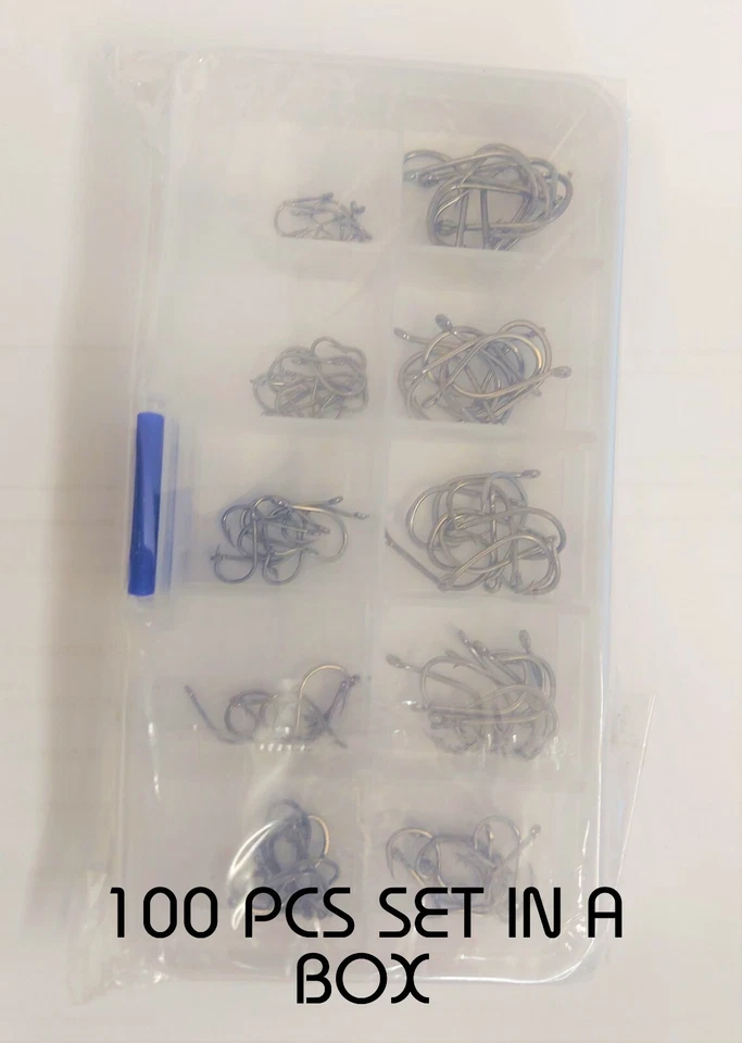 500 FISHING HOOKS HOOK MIX SIZE COARSE CARP TACKLE SET BAIT SEA RIVER UK POST - Image 2 of 4