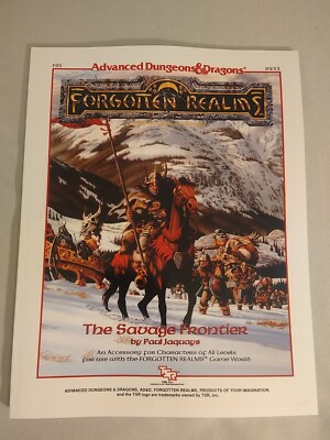 Dungeons and Dragons Reprint of FR5 The Savage Frontier Forgotten Realms 