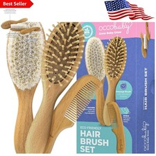 Versatile Baby Hair Care Package for Newborns and Toddlers - Gentle Wooden Set