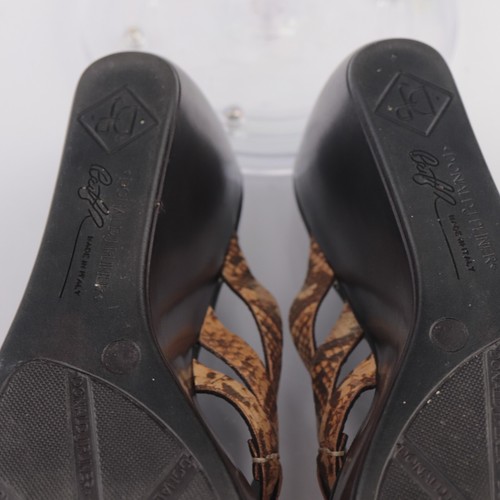 Donald Pliner Italy Women's Cathe Sandal Size 8.5 Wedge Heel Slide Snakeskin - Picture 9 of 16