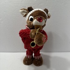 Dan Dee Rudolph Light-Up Plush Plays Rudolph The Red Nose Reindeer Saxophone Wrk