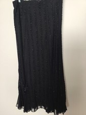 Vintage Evening Maxi Skirt Size 18 Made In Korea Black Waist 33,5 inches