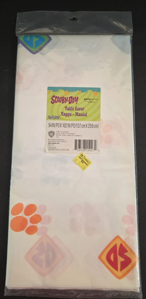 SCOOBY DOO 塑料桌套 54 英寸 x 102 英寸全新带包装标志 — 第 2/3 张图片