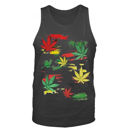 Olla multicolor hojas de marihuana marihuana marihuana marihuana marihuana marihuana marihuana marihuana broma divertida camiseta sin mangas - Imagen 3 de 8