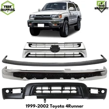 Front Bumper Chrome Steel & Grille Assembly Kit For 1999-2002 Toyota 4Runner