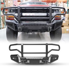 Upgrade Front Bumper W/bull Bar For 2016 2017 18 Chevrolet Silverado 1500 Steel