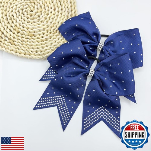 Hipcheer 12PCS 8" Rhinestones Large Cheer Hair Bows for Girls, Hand-made Gros - Picture 3 of 5