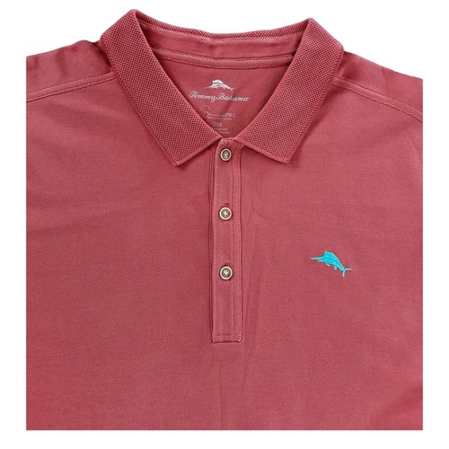 TOMMY BAHAMA Men’s Polo Shirt Supima Cotton Size 3XB Pique Dusty Pink Golf - Picture 2 of 7