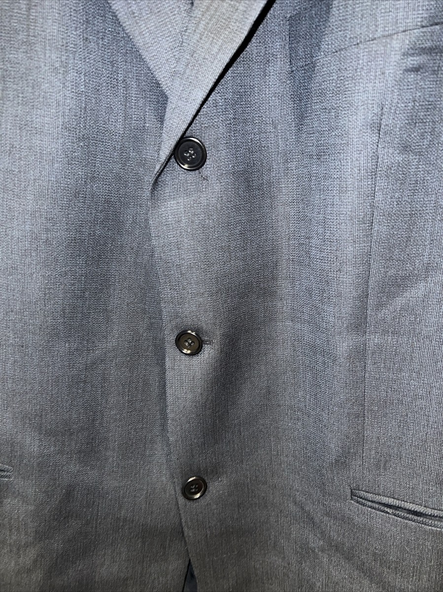 44R HUGO BOSS Guabello Men's Suit Jacket Gray Virgin Wool 3 Button
