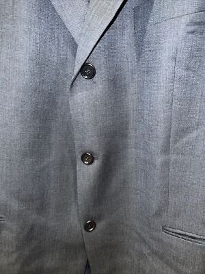 44R HUGO BOSS Guabello Men's Suit Jacket Gray Virgin Wool 3 Button