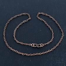 Pure Copper Rope Chain Necklace Link S Lock Custom Handmade Jewelry MJC01