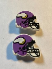 Minnesota Vikings helmet football team shoe charm 2pk button back