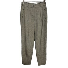 Vintage 90s Grey Micro Houndstooth High Rise Trouser Pants Size 10
