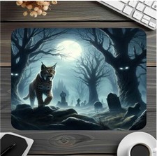Spooky Big Cat Mouse Pad