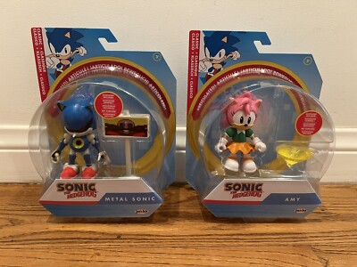 Sonic The Hedgehog Classic METAL SONIC Goal Post & AMY Chaos Emerald *Lot Of 2*